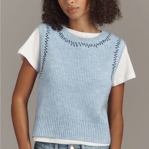 Pilfer Twofer Zig-Zag Sweatervest by Anthropologie